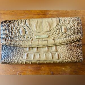 Brahmin ADY Cappuccino Ombre Beige Tan Caramel Melbourne Leather Wallet